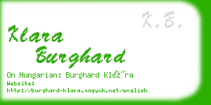 klara burghard business card